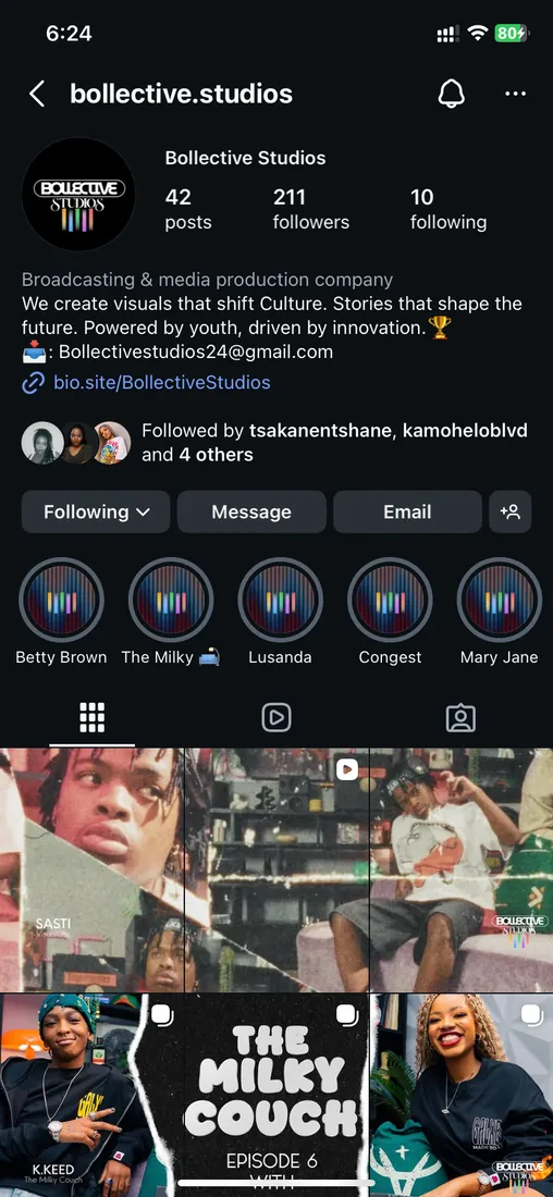Bollective Studios Instagram profile