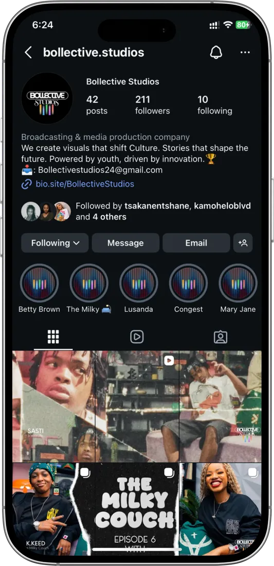 Bollective Studios Instagram profile